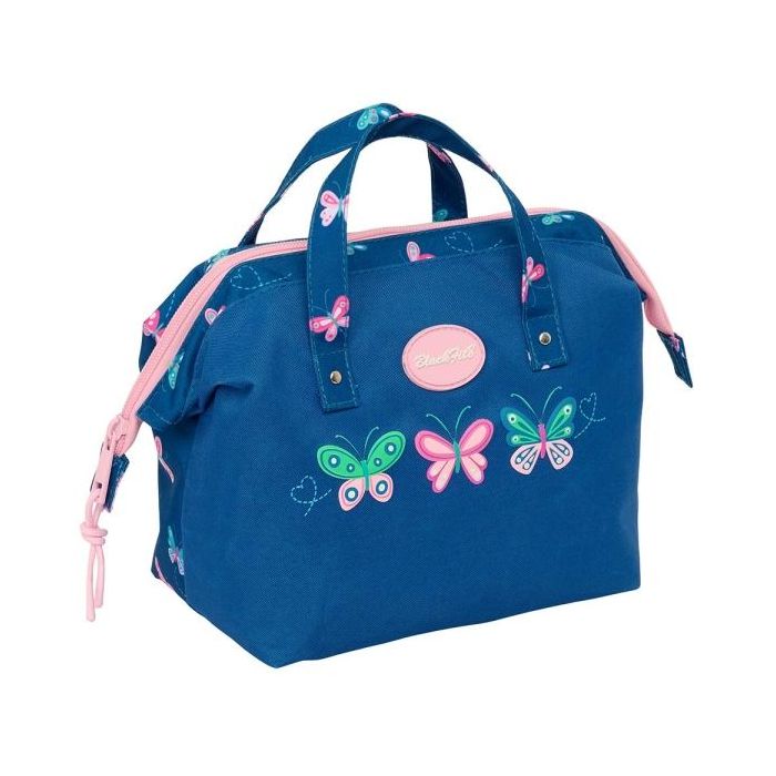 Safta Blackfit8 Mariposas Neceser de 5.8L - Cremallera - Asa Lateral - Interior Forrado - 265x125x175mm - Color Azul Marino