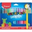 Maped Color`Peps Longlife Pack de 18 Rotuladores con Punta Media Bloqueada 3.7mm - Tinta Lavable - Colores Surtidos