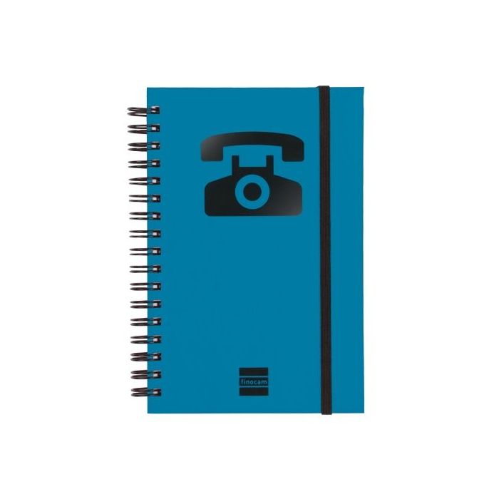 Finocam Phone Indice Telefonico - Formato 8º - 100x150mm - Tapas de Carton Forrado - Papel de 120g/m2 - Cierre con Goma Elastica