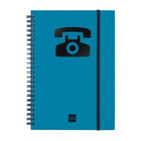 Finocam Phone Indice Telefonico - Formato A5 - 148x210mm - Tapas de Carton Forrado - Papel de 120g/m2 - Cierre con Goma Elastica