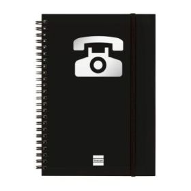 Finocam Phone Indice Telefonico - Formato A5 - 148x210mm - Tapas de Carton Forrado - Papel de 120g/m2 - Cierre con Goma Elastica