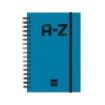 Finocam A-Z Indice Alfabetico - Formato 8º - 100x150mm - Tapas de Carton Forrado - Papel de 80g/m2 - Cierre con Goma Elastica -