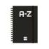 Finocam A-Z Indice Alfabetico - Formato 8º - 100x150mm - Tapas de Carton Forrado - Papel de 80g/m2 - Cierre con Goma Elastica -