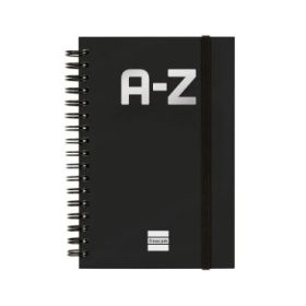 Finocam A-Z Indice Alfabetico - Formato 8º - 100x150mm - Tapas de Carton Forrado - Papel de 80g/m2 - Cierre con Goma Elastica -