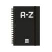 Finocam A-Z Indice Alfabetico - Formato 8º - 100x150mm - Tapas de Carton Forrado - Papel de 80g/m2 - Cierre con Goma Elastica -