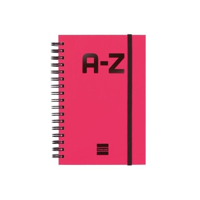 Finocam A-Z Indice Alfabetico - Formato 8º - 100x150mm - Tapas de Carton Forrado - Papel de 80g/m2 - Cierre con Goma Elastica -
