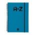 Finocam A-Z Indice Alfabetico - Formato A5 - 148x210mm - Tapas de Carton Forrado - Papel de 80g/m2 - Cierre con Goma Elastica -