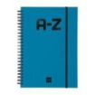 Finocam A-Z Indice Alfabetico - Formato A5 - 148x210mm - Tapas de Carton Forrado - Papel de 80g/m2 - Cierre con Goma Elastica -