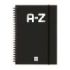 Finocam A-Z Indice Alfabetico - Formato A5 - 148x210mm - Tapas de Carton Forrado - Papel de 80g/m2 - Cierre con Goma Elastica -