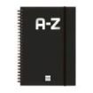 Finocam A-Z Indice Alfabetico - Formato A5 - 148x210mm - Tapas de Carton Forrado - Papel de 80g/m2 - Cierre con Goma Elastica -