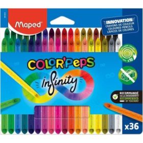 Maped Color`Peps Infinity Pack de 36 Lapices de Colores de Larga Duracion - Hecho Totalmente de Mina - Colores Surtidos