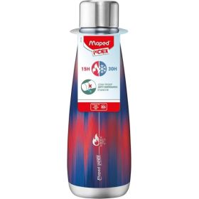 Maped Picnik Botella Isotermica 0.5L - Doble Pared de Acero Inoxidable - Liquidos Calientes hasta 15h, Frios hasta 30h - Color A