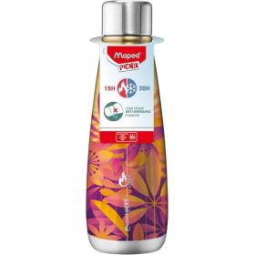 Maped Picnik Solaris Botella Isotermica 0.5L - Doble Pared de Acero Inoxidable - Liquidos Calientes hasta 15h, Frios hasta 30h