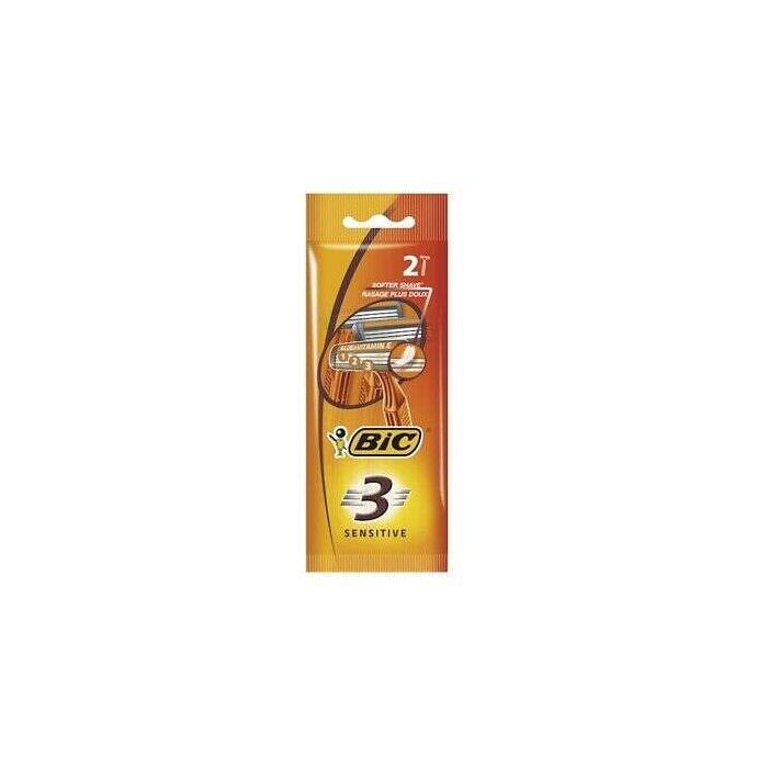 Bic Sensitive 3 Pack de 2 Maquinillas de Afeitar Desechables de 3 Hojas - Tira Lubricante con Aloe Vera