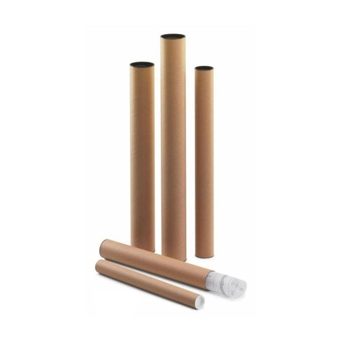Faibo Tubo Portaplanos de Carton con Tapas de Plastico 460X60mm