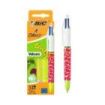 Bic 4 Colours Velours Pack con 3 Boligrafo de Bola Retractil - Punta Media de 1.0mm - Tinta con Base de Aceite - Cuerpo con Reli