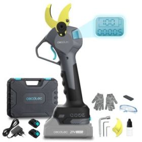 Cecotec TitanCut 3000 Tijeras de Podar Inalambricas - Ramas hasta 30mm - 400W - 2 Baterias 21V 2Ah - Pantalla Digital - Incluye