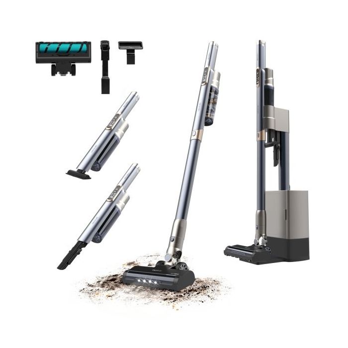 Cecotec Scoba 2100 Station Aspirador Escoba Vertical sin Cable - 210W - Base con Autovaciado - Autonomia 40min - 20kPa - Cepillo