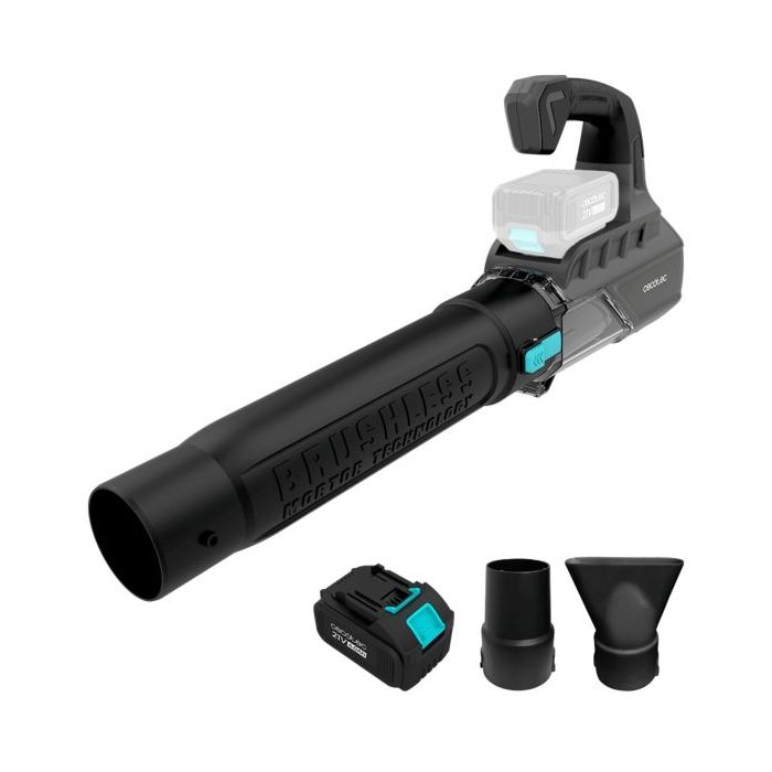 Cecotec AirForce 4000 Bazooka Turbo Soplador de Hojas Inalambrico - Bateria 21V 4Ah - Modo Turbo - Motor sin Escobillas - Veloci