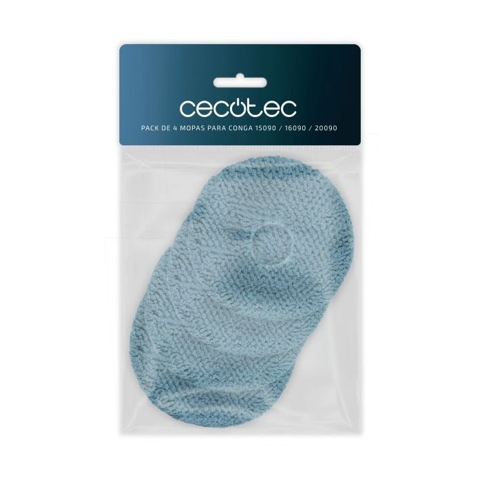 Cecotec Pack de 4 Mopas para Conga 15090 / 16090 / 20090 - Color Azul