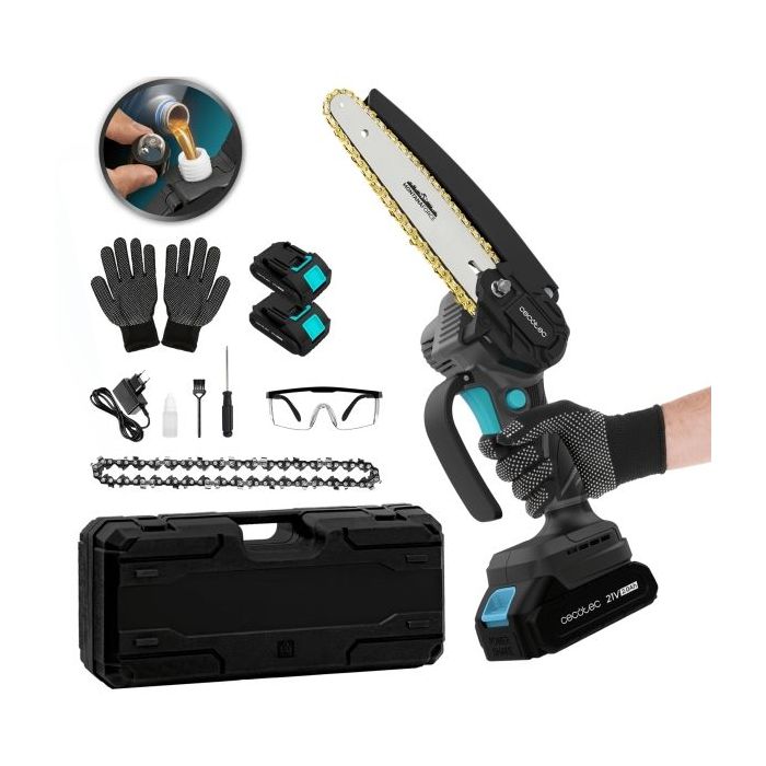 Cecotec MontanaForce 6000 Hand Sierra de Podar Inalambrica - 700W - 2 Baterias 21V 2Ah - Incluye Accesorios - Motor sin Escobill