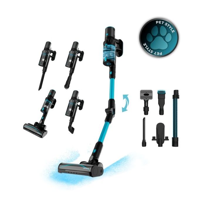 Cecotec Conga Rockstar 3500 Storm Pet Flex Aspirador Escoba Vertical sin Cable - 500W - 30kPa - Autonomia 70min - Cepillo Antien