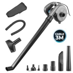 Cecotec AirForce 720 Soplador Aspirador de Hojas - 700W - Cable 3m - Incluye Accesorios - Multifuncion - Velocidad hasta 190km/h