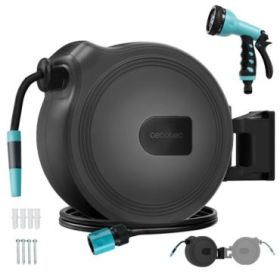 Cecotec HydroShell 10 Manguera de 10m - Recogida Automatica - Giro 180º - Accesorios Incluidos - Tambor Extraible - Pistola Pulv