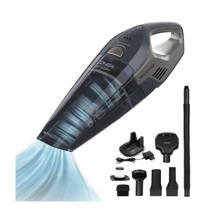 Cecotec Conga Rockstar Animal Hand Aspirador de Mano - 20kPa - Solidos y Liquidos - Autonomia 40min - Deposito 500ml - Incluye A
