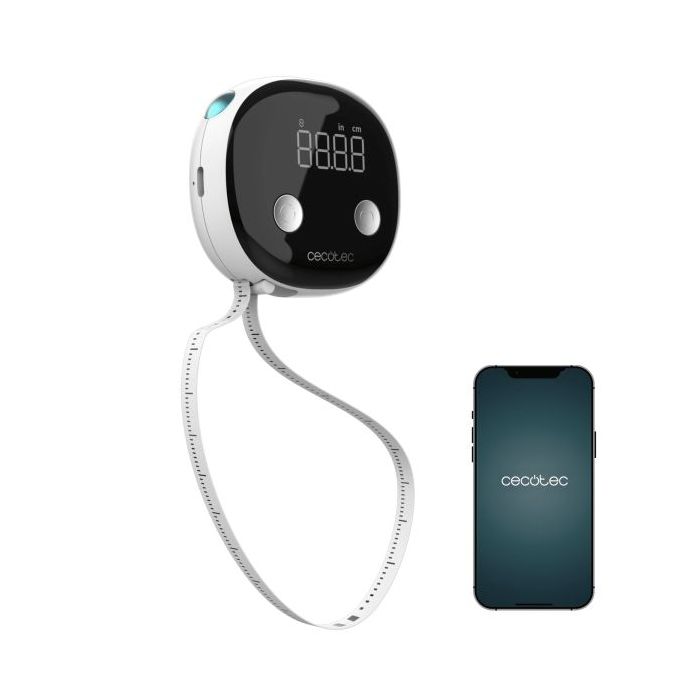 Cecotec Surface Precision Body Cinta Metrica Corporal Digital - Pantalla LED - Medidas Personalizables - Registro Automatico de