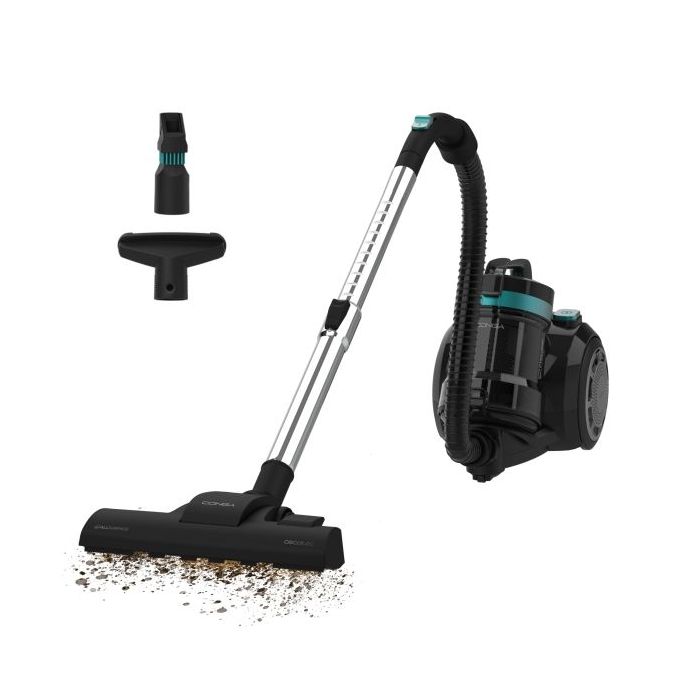 Cecotec Conga Rockstar Cyclonic Plus Aspiradora de Trineo sin Bolsa - 800W - Succion 16kPa - Deposito de 2L - Incluye Accesorios