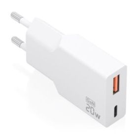 Aisens Cargador de Pared - 20W - GaN - 1xUSB-C - 1xUSB-A - Power Delivery 3.0 - Ultra Delgado - Multiples Protecciones de Seguri