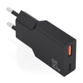 Aisens Cargador de Pared - 30W - GaN - 1xUSB-C - 1xUSB-A - Power Delivery 3.0 - Ultra Delgado - Multiples Protecciones de Seguri