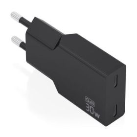 Aisens Cargador de Pared - 30W - GaN - 2xUSB-C - Power Delivery 3.0 - Ultra Delgado - Multiples Protecciones de Seguridad - Colo