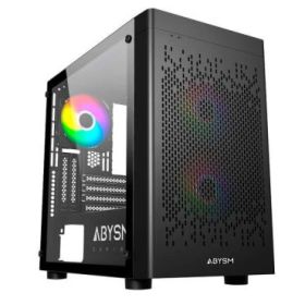 Abysm Danube Inva MX202 Caja Torre ITX, micro ATX - Lateral Cristal Templado - 3.5  y 2.5  - USB-A, USB-C y Audio - 3 Ventilador