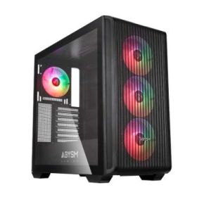 Abysm Danube Kamp BX300 Black Caja Torre ATX, ITX, Micro ATX - Lateral Cristal Templado - 3.5  y 2.5  - USB-A, USB-C y Audio - 4
