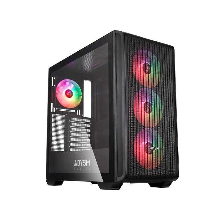 Abysm Danube Kamp BX300 Black Caja Torre ATX, ITX, Micro ATX - Lateral Cristal Templado - 3.5  y 2.5  - USB-A, USB-C y Audio - 4