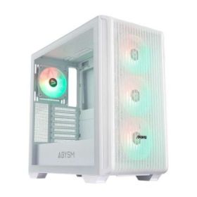 Abysm Danube Kamp BX300 White Caja Torre ATX, ITX, Micro ATX - Lateral Cristal Templado - 3.5  y 2.5  - USB-A, USB-C y Audio - 4