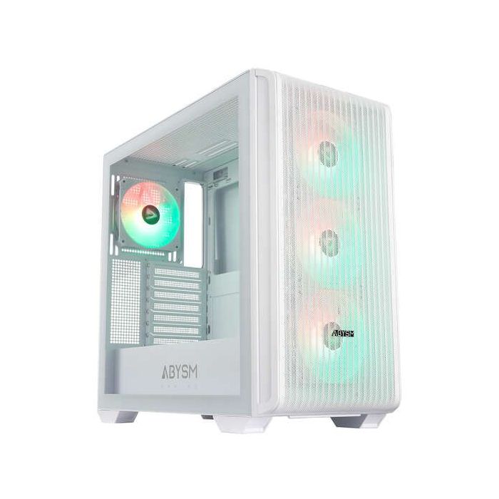 Abysm Danube Kamp BX300 White Caja Torre ATX, ITX, Micro ATX - Lateral Cristal Templado - 3.5  y 2.5  - USB-A, USB-C y Audio - 4