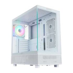 Abysm Danube Sava H400 White Caja Torre ATX, ITX, Micro ATX - Lateral y Frontal Cristal Templado - 3.5  y 2.5  - USB-A, USB-C y