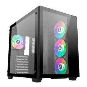 Abysm Danube Sava 285 BX203 Black ARGB Caja Torre ATX, ITX, Micro ATX - Lateral y Frontal Cristal Templado - 3.5  y 2.5  - USB-A