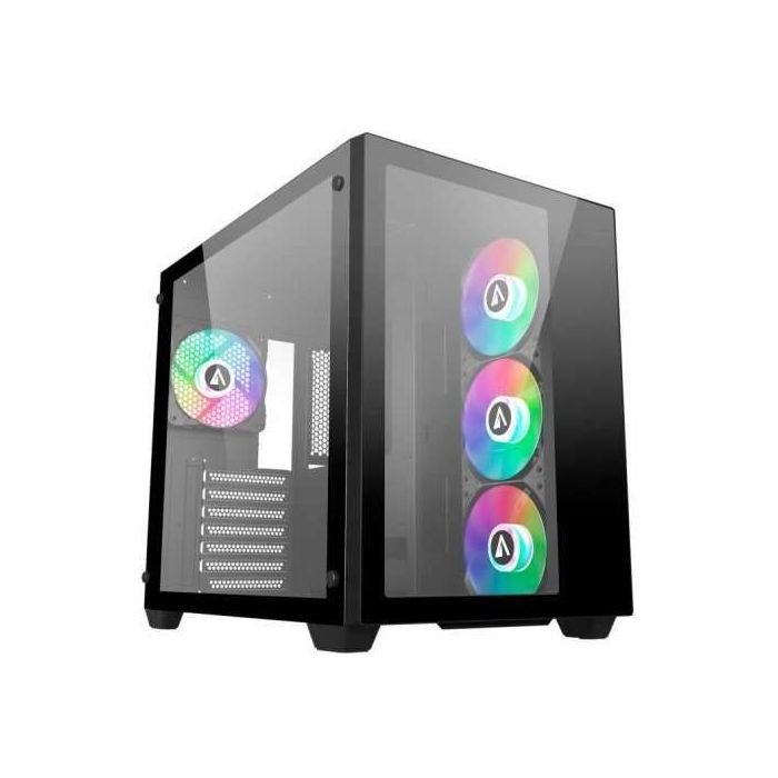 Abysm Danube Sava 285 BX203 Black ARGB Caja Torre ATX, ITX, Micro ATX - Lateral y Frontal Cristal Templado - 3.5  y 2.5  - USB-A