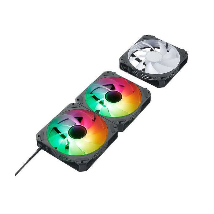 Abysm Gaming Arclight 2.0 ARGB Black Pack de 3 Ventiladores 120mm con Iluminacion ARGB - Velocidad Max. 1500rpm - Conexion en Se
