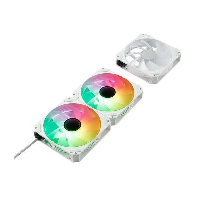 Abysm Gaming Arclight 2.0 ARGB White Pack de 3 Ventiladores 120mm con Iluminacion ARGB - Velocidad Max. 1500rpm - Conexion en Se