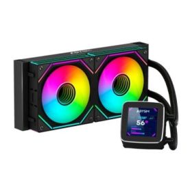Abysm Oceanic LCD 240 ARGB Kit de Refrigeracion Liquida - 2 Ventiladores de 120mm - Iluminacion ARGB - Pantalla LCD 2.8  - Bomba