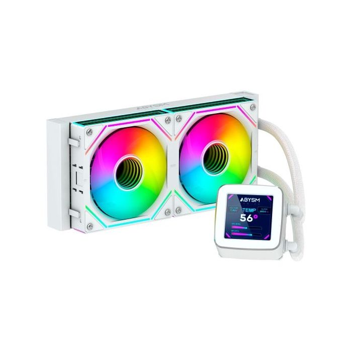 Abysm Oceanic LCD 240 ARGB Kit de Refrigeracion Liquida - 2 Ventiladores de 120mm - Iluminacion ARGB - Pantalla LCD 2.8  - Bomba