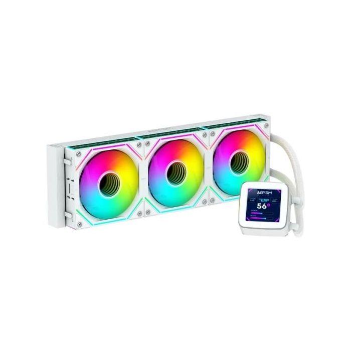 Abysm Oceanic LCD 360 ARGB Kit de Refrigeracion Liquida - 3 Ventiladores de 120mm - Iluminacion ARGB - Pantalla LCD 2.8  - Bomba