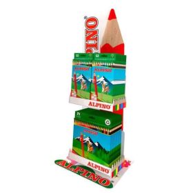 Alpino Estrella Expositor con 12 Packs de 24 Lapices de Colores + 24 Packs de 12 Lapices de Colores - Mina de 3mm - Resistente a