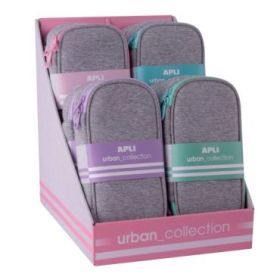 Apli Urban Collection Expositor de 8 Estuches de Neopreno Planos Rectangulares - Bolsillo Interior con Cremallera - Medidas 230x