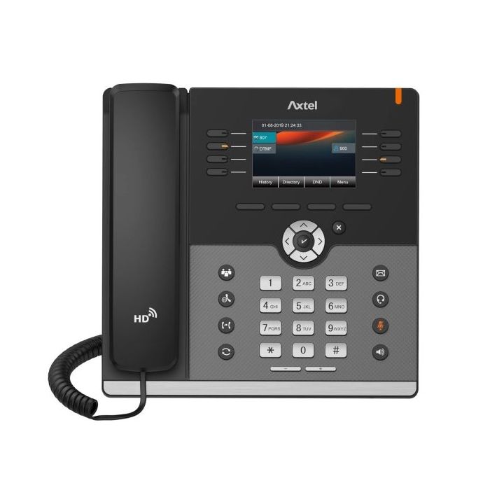 Axtel AX-500W Telefono Fijo IP - WiFI y Bluetooth - Hasta 12 Cuentas SIP - Gigabit - PoE - Color Negro